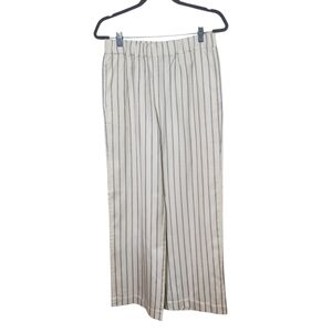 Jenni Kayne Cream Wide Leg Pants with Navy Stripes Size Small